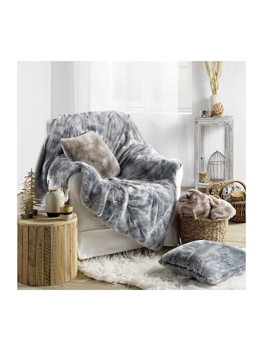 Douceur d'Intérieur Antartic Ριχτάρι Πολυθρόνας Γούνινο 180x220εκ. Grey