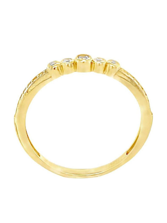 Xryseio Damen Ring Halbring mit Zirkonia aus Gold 14K