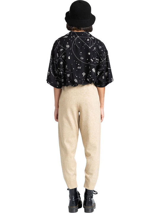 Damen Hoch tailliert Stoff Hose in Schlanker Passform Coffee.