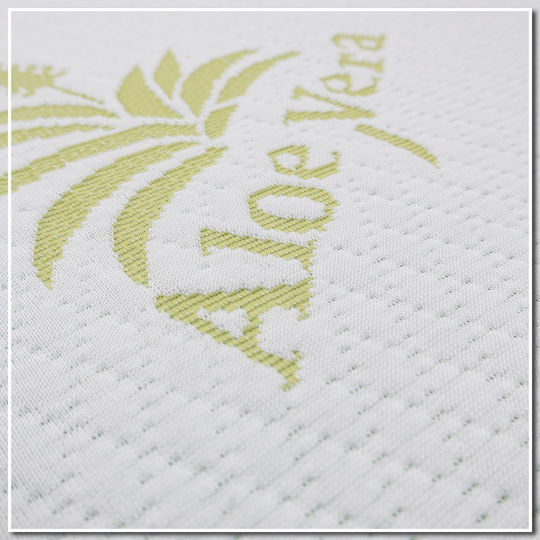 Klikareto Ανώστρωμα Aloe Vera Μονό Memory Foam Eμποτισμένο με Αλόη , Αποσπώμενο Κάλυμμα & Λάστιχα Εφαρμογής 90x190x4εκ.