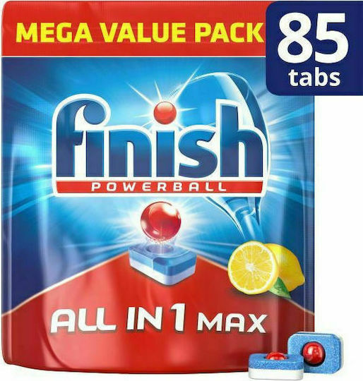 Finish All in One Max 85 Dishwasher Pods Λεμόνι