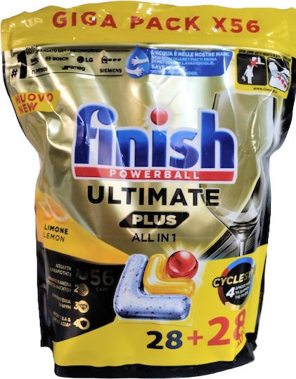 Finish Powerball Ultimate All in One Hülsen/Kapseln Geschirrspülmittel mit Duft Zitrone