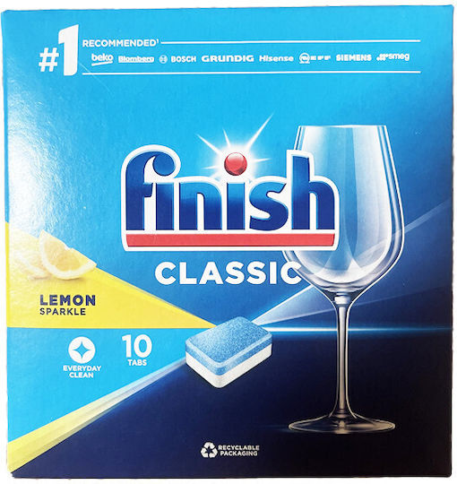 Finish Classic 10 Dishwasher Pods Lemon 135gr