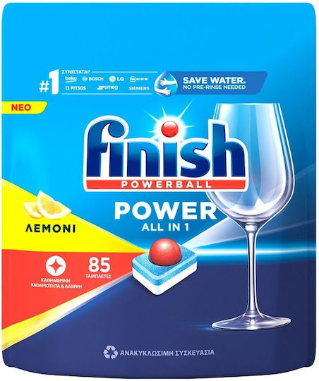 Finish All in One Max 85 Dishwasher Pods Λεμόνι
