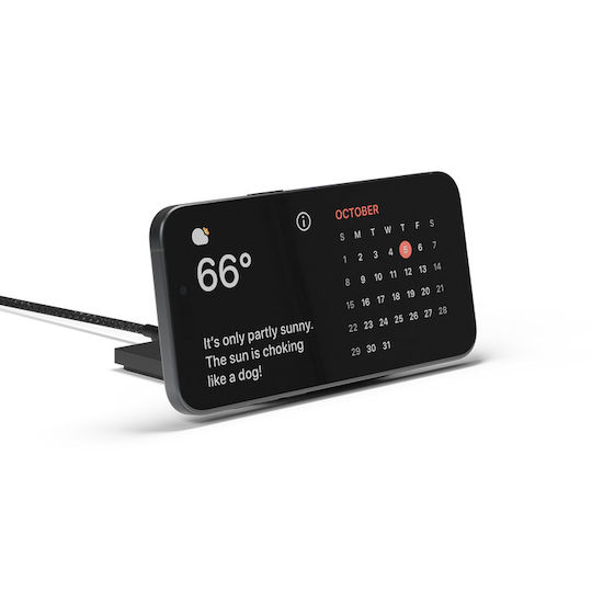 Native Union Безжично зарядно Qi2 и кабел USB-C 15W Черен (Rise Solo)