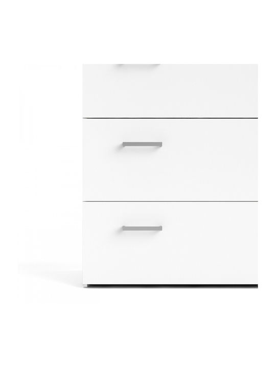 Space Wooden Chest of Drawers with 3 Drawers White 74.1x35.95x69.9cm