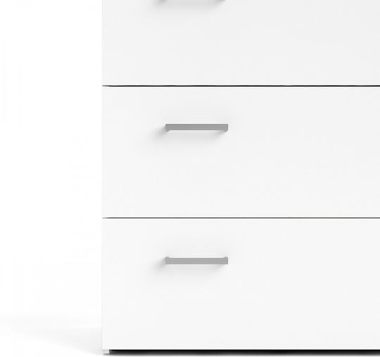 Space Wooden Chest of Drawers with 3 Drawers White 74.1x35.95x69.9cm