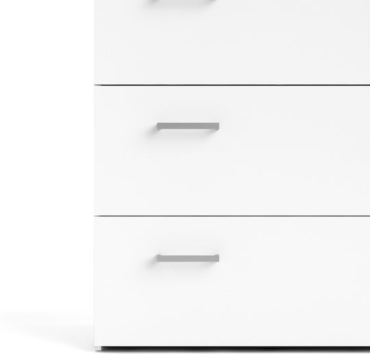 Space Wooden Chest of Drawers with 3 Drawers White 74.1x35.95x69.9cm