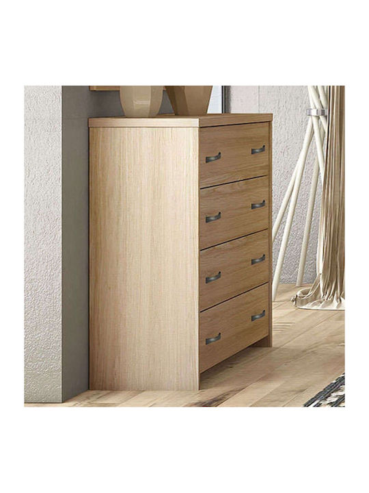 Συρταριέρα Κρεβατοκάμαρας Ξύλινη Νο4 Latte 86x40x78εκ.