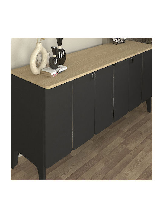 Μπουφές Pedro Ανθρακί - Rota Oak 150x45x75cm
