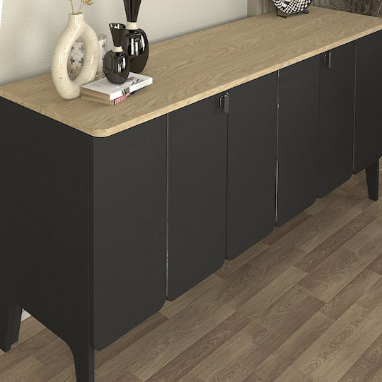 Мебели за съхранение Pedro дървен Anthracite - Rota Oak 150x45x75см