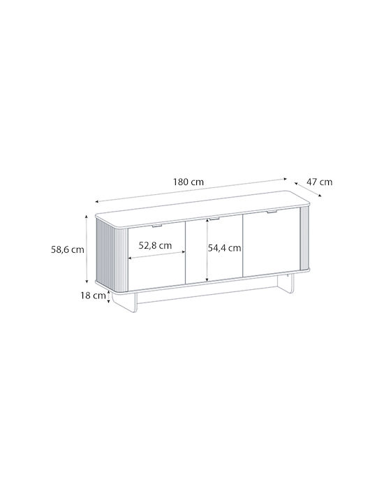 Bufet Bohema Ivory - Sepet Oak 180x47x76.6cm