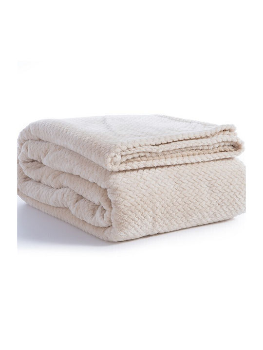 Nef-Nef Homeware Worth Blanket Fleece Double 220x240cm Ecru