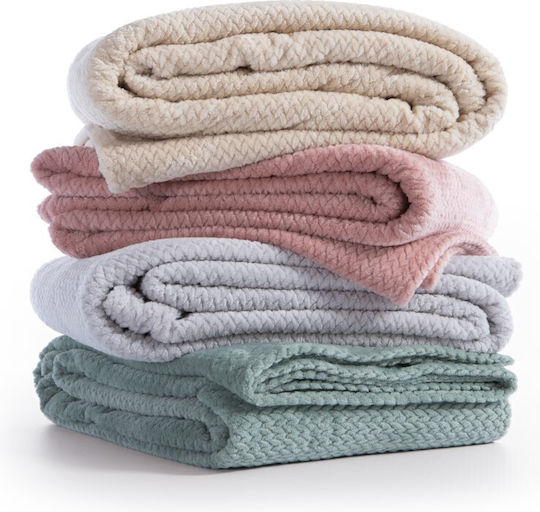Nef-Nef Homeware Worth Κουβέρτα Fleece Μονή 160x220εκ. Pink