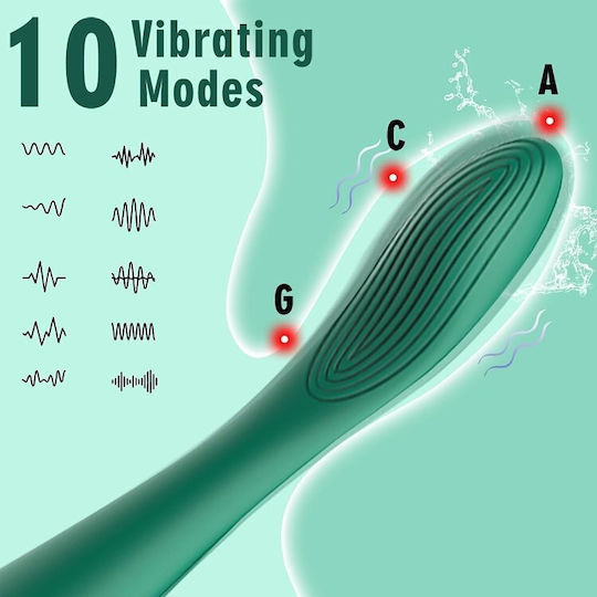 SMD G-Hook Bendable με 10 Vibration Modes Δονητής G-Spot 20cm Πράσινος