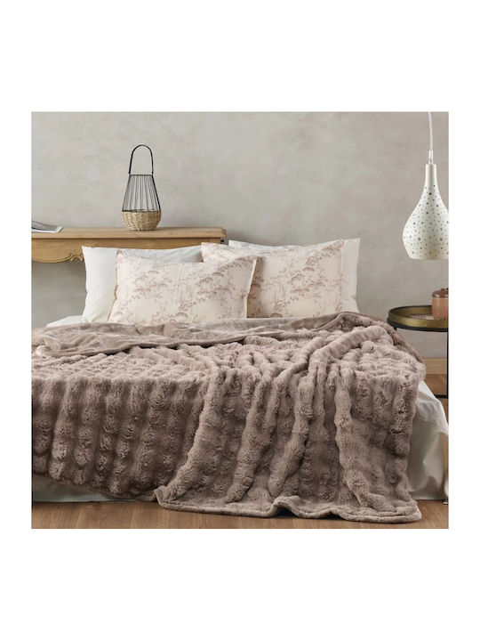 Kentia Cabaret Κουβέρτα Γούνινη Υπέρδιπλη 220x230εκ. Μπεζ