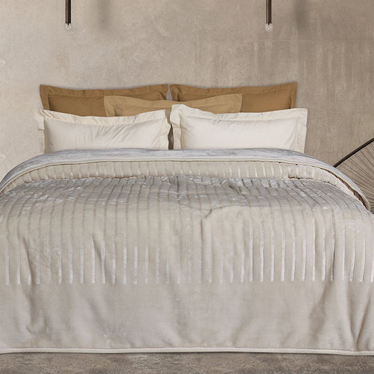 Das Home 1351 Κουβέρτα Βελουτέ Μονή 160x220εκ. Μπεζ