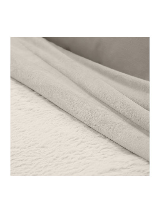 Lino Home Hare Pelzige Decke Doppel 200x220cm Ecru
