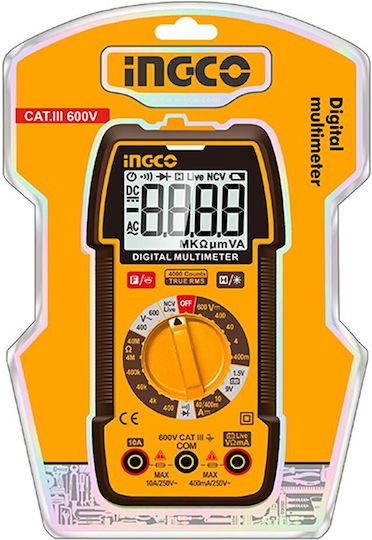 Ingco Ψηφιακό Πολύμετρο True RMS με Μέτρηση AC / DC / Αντίστασης DM36002