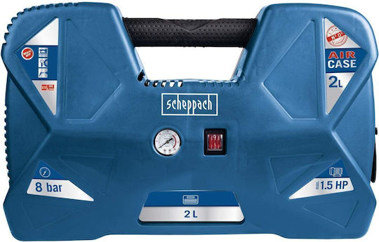 Scheppach Air Case Single-Phase Air Compressors 95dB with Power 1.5hp and Airtank 2lt 5906118901