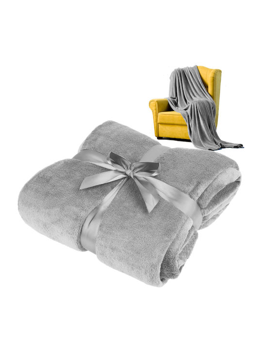 Teesa Κουβέρτα Fleece Διπλή 200x220εκ. Gray