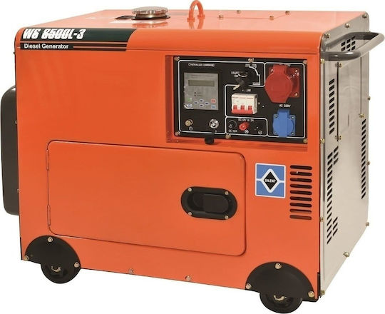 Kraft WS15000L-3 Τριφασική Αθόρυβη Γεννήτρια Πετρελαίου Τετράχρονη με Ηλεκτρική - Αυτόματη Μίζα, Ρόδες και Μέγιστη Ισχύ 12.5kVA