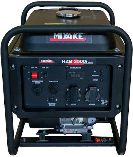 Miyake HZB 3500i Generator Inverter Gasoline Four-stroke with Handle and Maximum Power 4.38kVA
