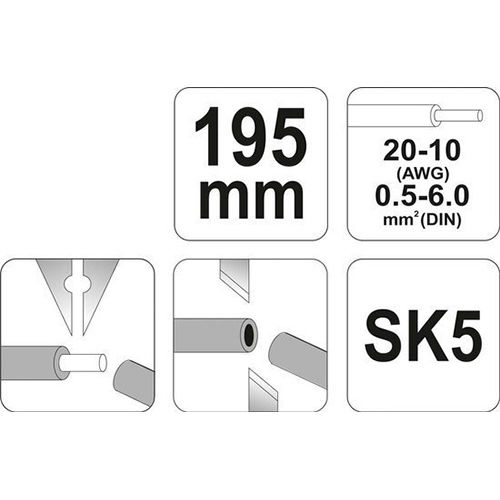 Yato Automatic Coaxial Cable Stripper with Cutter and 195mm Length