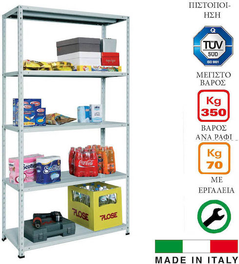 Bizzotto Scaffalature B200G/350 Ραφιέρα Dexion 100x40x188εκ. με 5 Ράφια Συνολικής Αντοχής 350kg