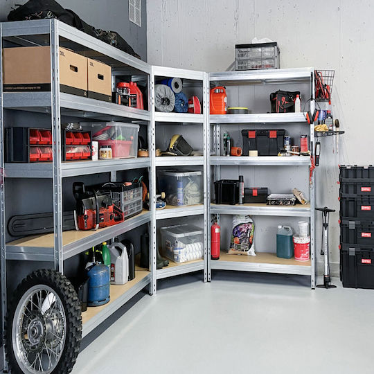 AR Shelving Γωνιακή Ραφιέρα Dexion Γαλβανιζέ 70x70x175εκ. με 5 Ράφια Συνολικής Αντοχής 875kg