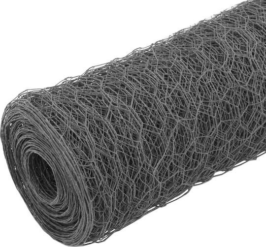 vidaXL Plasă de sârmă Galvanizat cu Îmbrăcăminte din PVC Gri 1.2x25m