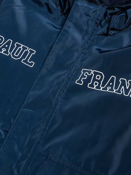 Παιδικό Casual Μπουφάν Διπλής Όψης με Κουκούλα Navy Μπλε