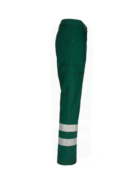 Valento Drill Reflective Work Trousers Green