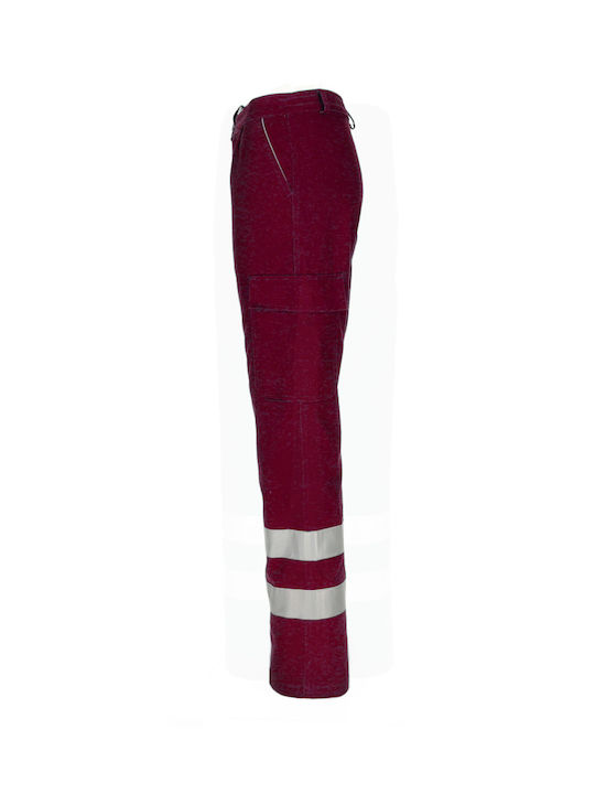 Valento Drill Reflective Work Trousers Red