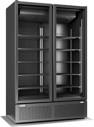 Crystal SA CR 1000 Double Beverage Refrigerator 1060lt H205.9xW110xD71.6cm Black
