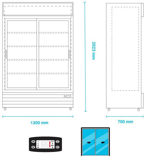 Klimaitalia CL 1300 V2GC SL Double Beverage Refrigerator 1057lt H202.3xW133xD70cm