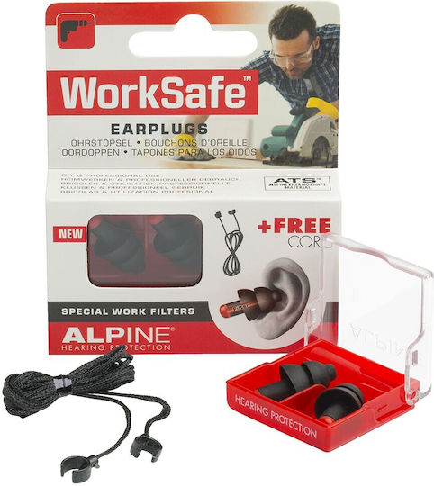 Alpine Work Safe Ωτοασπίδες με Κορδόνι 2τμχ