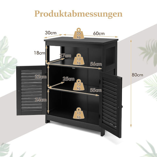 Costway Dulap De Baie 60x30x80cm Alb