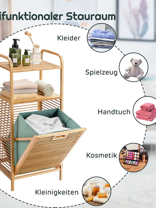 Costway Wäschekorb Bamboo Klappbar
