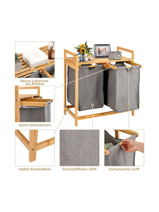 Costway Καλάθι Απλύτων Bamboo Λευκό