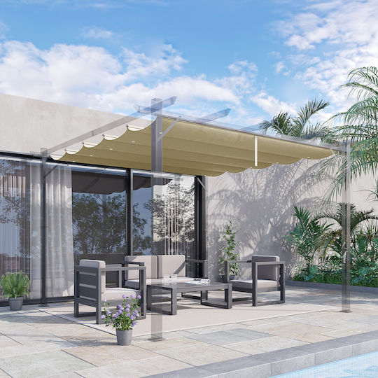 Outsunny Κάλυμμα για Κιόσκι Μπεζ 3x4m