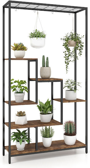 Costway Hanging Pot Stand Metal Black 100cmx30cmx180cmcm.