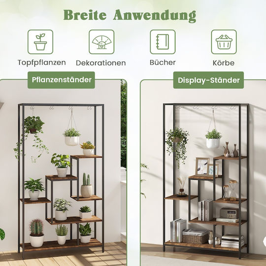Costway Hanging Pot Stand Metal Black 100cmx30cmx180cmcm.