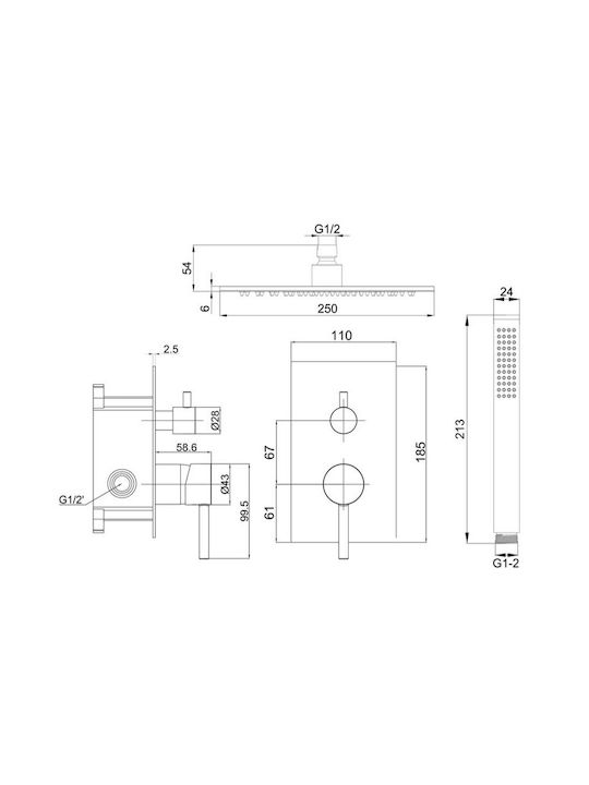 Interflex for Shower Silver Interflex for Shower Silver