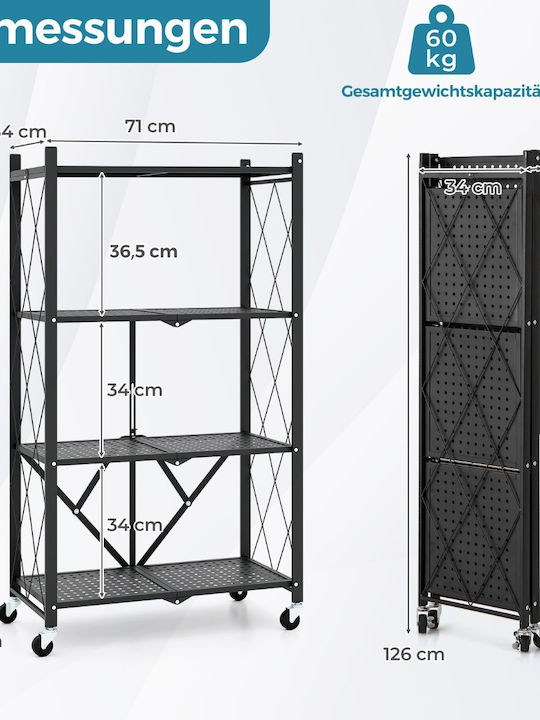 Costway Rollbar Kleiderständer Teleskopisch Schwarz