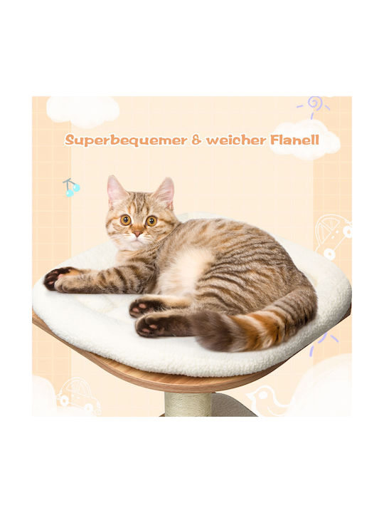 Costway Stâlp pentru zgâriat pisici Copaci pentru pisici Bej 6 niveluri 38x38x175cm
