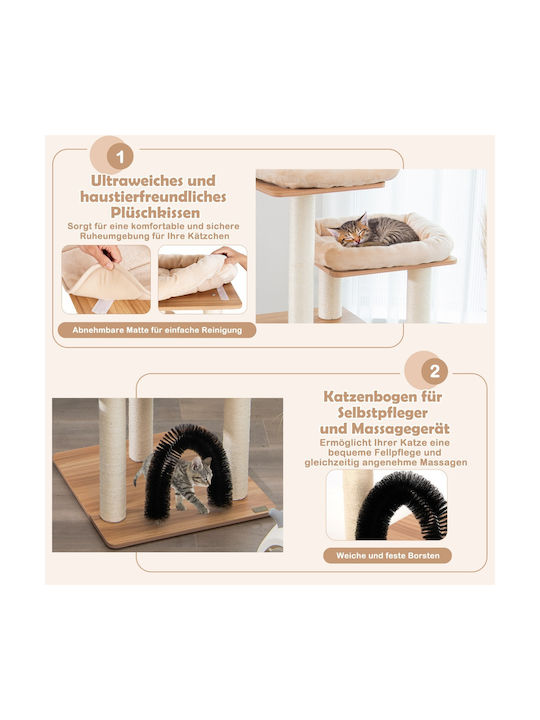 Costway Scratching Post Cat Trees Beige Height 176cm