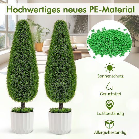 Costway Künstlicher Zedernbaum in Tropfenform mit Metallstamm Langlebiges PE-Material Hz10295gn-2 Costway Künstlicher Zedernbaum in Tropfenform mit Metallstamm Langlebiges PE-Material Hz10295gn-2