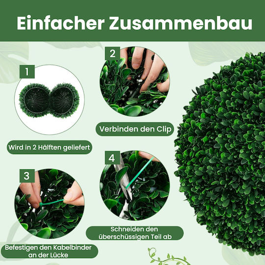 Costway Künstliche Buchsbaumkugeln PE Material Innen- und Außendekoration Hz10291-m