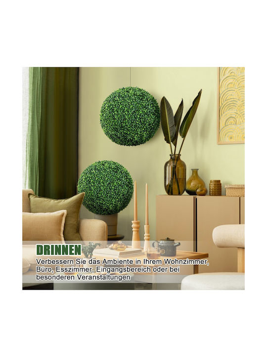 Costway Set of 2 High-Quality PE Artificial Boxwood Spheres for Indoor Outdoor Decoration Hz10288-m